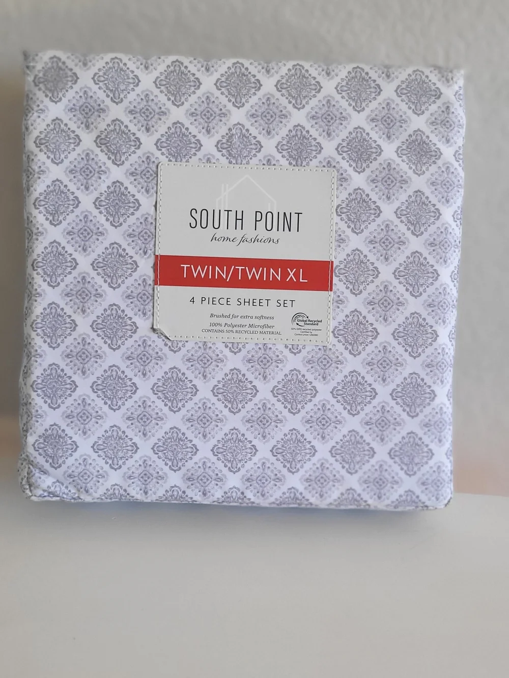 South Point Medallion Grey Twin/Twin XL 4-Piece Sheet Set